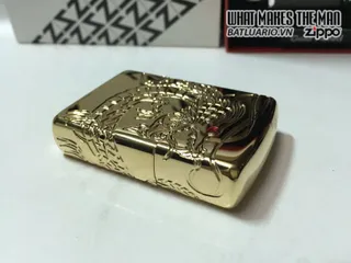 Zippo 29265 - Zippo Armor Bật Lửa Rồng Mắt Đỏ Khắc 360 Độ Mạ Vàng - Quà Tặng Phong Cách Thời Trang