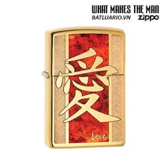 Zippo 28953 - Bật Lửa Chất Liệu Đồng Cao Cấp Màu Bóng - Mẫu Trung Quốc Tình Yêu Sang Trọng