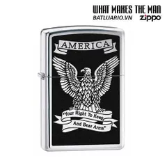 Bật Lửa Zippo 28290 - Zippo Eagle High Polish Chrome Cao Cấp, Quà Tặng Độc Đáo Cho Fan Hâm Mộ