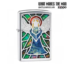 Zippo 28967 - Bật Lửa Zippo Màu Duy Nhất Hình Thiên Thần Kính Thẫm - Cao Cấp Chống Gỉ Chrome êm ả