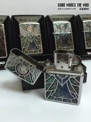 Zippo 28967 - Bật Lửa Zippo Màu Duy Nhất Hình Thiên Thần Kính Thẫm - Cao Cấp Chống Gỉ Chrome êm ả
