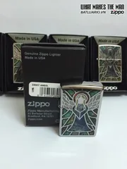 Zippo 28967 - Bật Lửa Zippo Màu Duy Nhất Hình Thiên Thần Kính Thẫm - Cao Cấp Chống Gỉ Chrome êm ả