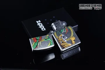 Zippo 29837 - Zippo Bật Lửa Thiết Kế Rồng Trung Hoa Màu Bạc Đường Phố - Quà Tặng Dành Cho Fan Hâm Mộ
