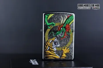Zippo 29837 - Zippo Bật Lửa Thiết Kế Rồng Trung Hoa Màu Bạc Đường Phố - Quà Tặng Dành Cho Fan Hâm Mộ