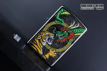 Zippo 29837 - Zippo Bật Lửa Thiết Kế Rồng Trung Hoa Màu Bạc Đường Phố - Quà Tặng Dành Cho Fan Hâm Mộ