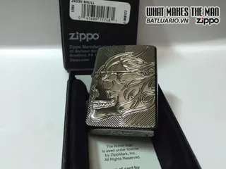 Zippo Armor 29230 - Zippo Khắc Sâu Đầu Lâu Bừng Lửa - Quà Tặng Thú Vị Cho Người Yêu Thích Đồ Khui Rượu