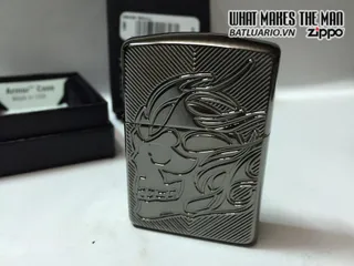 Zippo Armor 29230 - Zippo Khắc Sâu Đầu Lâu Bừng Lửa - Quà Tặng Thú Vị Cho Người Yêu Thích Đồ Khui Rượu