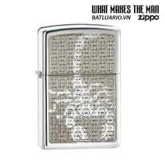 Bật Lửa Zippo 28053 - Bật Lửa Chrome Đánh Bạc Hình Bọ Cạp Ẩn Sáng Bóng, Quà Tặng Độc Đáo cho Fan Zippo