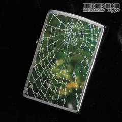 Bật Lửa Zippo 28285 - Mẫu Brushed Chrome Họa Tiết Nhện và Giọt Nước, Quà Tặng Độc Đáo cho Người Yêu Thích Cá Tính