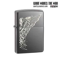 Bật Lửa Zippo 24802 Wing Black Ice - Bật Lửa Chất Liệu Kim Loại Đen Sang Trọng, Quà Tặng Thời Trang Cho Fan Zippo