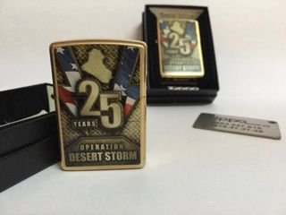 Zippo 29177 - Bật Lửa Kỷ Niệm 25 Năm Chiến Dịch Bão Sa Mạc - Quà Tặng Dành Cho Fan Thích Hải Quân