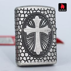 Bật lửa Zippo 49160 Armor® - Thiết kế Huy chương Thánh Christopher Bằng bạc cổ điển, Quà tặng độc đáo cho tín đồ Zippo