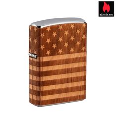 Bật Lửa Zippo 49332 WOODCHUCK USA - Thiết Kế Cờ Mỹ Bằng Gỗ Thật, Hỗ Trợ Trồng Cây, Chính Hãng Mỹ