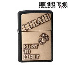 Zippo 28368 - Bật Lửa Đen Rạn 'First to Fight' Thế Giới Quân Đội - Quà Tặng Chất Lượng Cao cho Fan Hâm Mộ