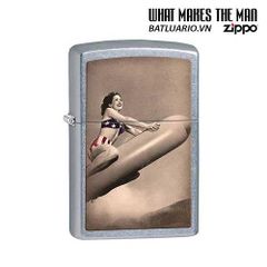 Bật Lửa Zippo Rocket Girl Street Chrome - Mẫu 28461 Độc Đáo Nhập Khẩu, Quà Tặng Thú Vị Cho Fan Hâm Mộ