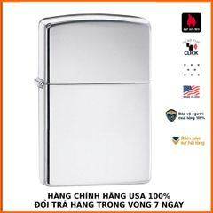 Bật Lửa Zippo 250 - Thiết Kế Classic High Polished Chrome Bạc Trắng Bóng, Bảo Hành Trọn Đời, Món Quà Thời Thượng Cho Người Sử Dụng