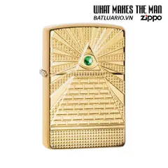 Bật Lửa Zippo 49060 - Thiết Kế Eye of Providence Bằng Đồng Mạ Bóng - Dụng Cụ Châm Lửa Sang Trọng và Độc Đáo