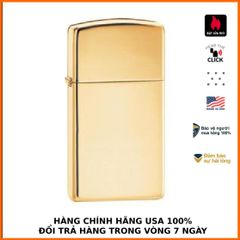 Bật Lửa Zippo Slim Đồng Vàng 1654B - Bật Lửa Chống Gió Nhỏ Gọn, Sang Trọng, Quà Tặng Hoàn Hảo