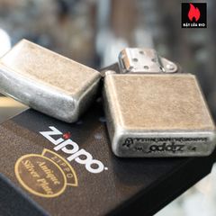 Bật lửa Zippo Armor 28973 – Bạc cổ dày, chống gió, nhập khẩu Mỹ – Quà tặng hoàn hảo cho tín đồ Zippo