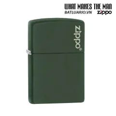 Bật Lửa Zippo 221ZL – Bật Lửa Xanh Matte Với Logo Zippo – Quà Tặng Phong Cách và Sang Trọng