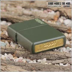 Bật Lửa Zippo 221ZL – Bật Lửa Xanh Matte Với Logo Zippo – Quà Tặng Phong Cách và Sang Trọng