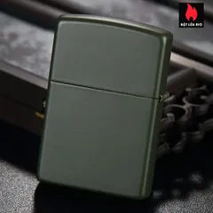 Bật lửa Zippo 221 Green Matte - Bật Lửa Đồng Thau Chống Gió, Chất Liệu Bền Bỉ, Hàng Nhập Khẩu Mỹ - Quà Tặng Ý Nghĩa