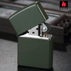 Bật lửa Zippo 221 Green Matte - Bật Lửa Đồng Thau Chống Gió, Chất Liệu Bền Bỉ, Hàng Nhập Khẩu Mỹ - Quà Tặng Ý Nghĩa