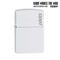 Bật Lửa Zippo 214ZL - Bật Lửa Trắng Mờ Có Logo, Chống Gió, Quà Tặng Sang Trọng, Hàng Nhập Mỹ, Bảo Hành Trọn Đời