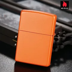 Bật lửa Zippo 231 Cam Matte – Bật lửa Chống Gió, Đồng Thau Bền Bỉ, Quà Tặng Hút Hồn cho Fan Zippo