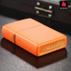 Bật lửa Zippo 231 Cam Matte – Bật lửa Chống Gió, Đồng Thau Bền Bỉ, Quà Tặng Hút Hồn cho Fan Zippo
