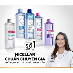 Nước Tẩy Trang L'Oreal 400ml - Dưỡng Ẩm, Làm Sạch Sâu Cho Da Nhạy Cảm, Dầu, Khô, Hỗn Hợp - 3-in-1 Tươi Mát