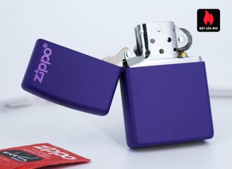 Bật Lửa Zippo 237ZL Chính Hãng - Màu Tím Matte Với Logo Zippo - Lửa Kháng Gió, Hộp Quà Tặng, Bảo Hành Trọn Đời