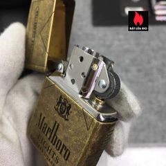 Zippo Đồng Vàng Giả Cổ 201FB Khắc Light 5 Mặt - Bật Lửa Zippo Sang Trọng, Quà Tặng Lý Tưởng Cho Người Yêu Thích Sưu Tập