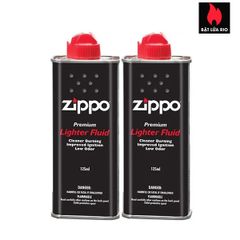 Combo 2 chai xăng Zippo chính hãng 125ml - Phụ kiện chống gió an toàn cho bật lửa Zippo, hàng nhập khẩu từ Mỹ