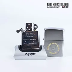Zippo US Navy® Satin Chrome - Bật Lửa Chính Hãng Vỏ Đồng Thau Khắc Biểu Tượng Hải Quân Mỹ, Bảo Hành Trọn Đời