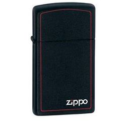 Zippo 1618ZB - Bật Lửa Slim Đen Mờ với Logo và Viền Zippo - Quà Tặng Độc Đáo cho Người Yêu Thích Zippo