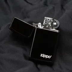Bật Lửa Zippo Slim Ebony 28123ZL - Bật Lửa Nhỏ Chống Gió Chính Hãng với Logo Zippo - Hàng Nhập Khẩu Mỹ