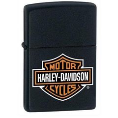 Zippo 218HD.H252 - Đèn Khò Zippo Logo Harley Davidson Màu Đen Nhám - Quà Tặng Thời Trang Cho Fan Hâm Mộ