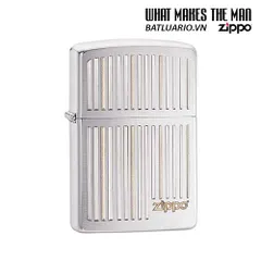Bật Lửa Zippo 28646 Chính Hãng - Mặt B brushed Chrome Sang Trọng, Hàng Mới 2014, Full Box, Quà Tặng Độc Đáo