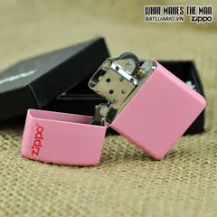 Bật Lửa Zippo 238ZL Màu Hồng Matte - Bật Lửa Cao Cấp Có Logo, Quà Tặng Thời Trang Độc Đáo cho Fan Hâm Mộ