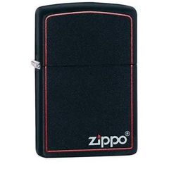 Zippo 218ZB Bật Lửa Matte Đen - Thiết Kế Độc Đáo với Logo và Viền Zippo - Quà Tặng Cho Người Yêu Thích Zippo