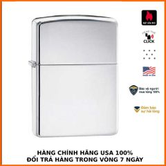 Bật Lửa Zippo Armor High Polished Chrome 167 - Vỏ Dày Chống Gió Thiết Kế Cổ Điển, Quà Tặng Cho Người Yêu Thích Zippo