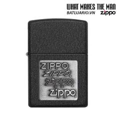 Bật Lửa Zippo 363 - Black Crackle Với Biểu Tượng Pewter - Hàng Nhập Khẩu Mỹ, Chất Liệu Bền Bỉ, Bảo Hành Trọn Đời