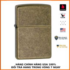 Bật Lửa Zippo 201FB - Màu Đồng Giả Cổ, Chống Gió, Độ An Toàn Cao, Bảo Hành Trọn Đời, Quà Tặng Thân Thiện Môi Trường