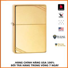 Bật Lửa Zippo Vintage Đồng Vàng Bóng 270 - Thiết Kế Cổ Điển, Bảo Hành Trọn Đời, Quà Tặng Độc Đáo cho Người Sành Điệu