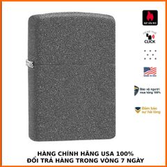 Bật Lửa Zippo Iron Stone 211 - Bật lửa đồng thau phủ sơn tĩnh điện màu xám, kháng gió, hàng nhập khẩu Mỹ, bảo hành trọn đời.