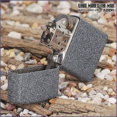 Bật Lửa Zippo Iron Stone 211 - Bật lửa đồng thau phủ sơn tĩnh điện màu xám, kháng gió, hàng nhập khẩu Mỹ, bảo hành trọn đời.