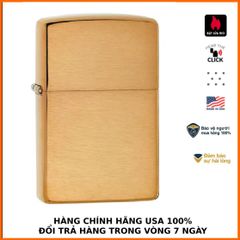 Bật Lửa Zippo Brushed Brass 204B - Thiết Kế Độc Đáo, Chất Liệu Đồng Vàng, Âm Thanh Đặc Trưng, Quà Tặng Sang Trọng