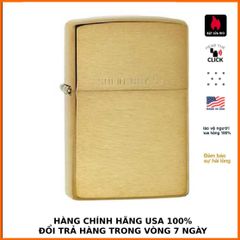 Bật Lửa Zippo Brushed Brass - Mẫu Độc Đáo Khắc Chữ, Chống Gió, Âm Thanh Bật Nắp Đặc Trưng, Hộp Quà Tặng Thân Thiện Môi Trường