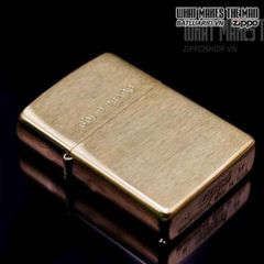 Bật Lửa Zippo Brushed Brass - Mẫu Độc Đáo Khắc Chữ, Chống Gió, Âm Thanh Bật Nắp Đặc Trưng, Hộp Quà Tặng Thân Thiện Môi Trường
